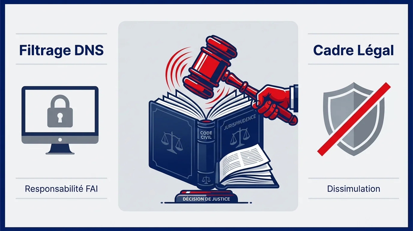 Illustration du cadre légal et du filtrage DNS contre le piratage en France