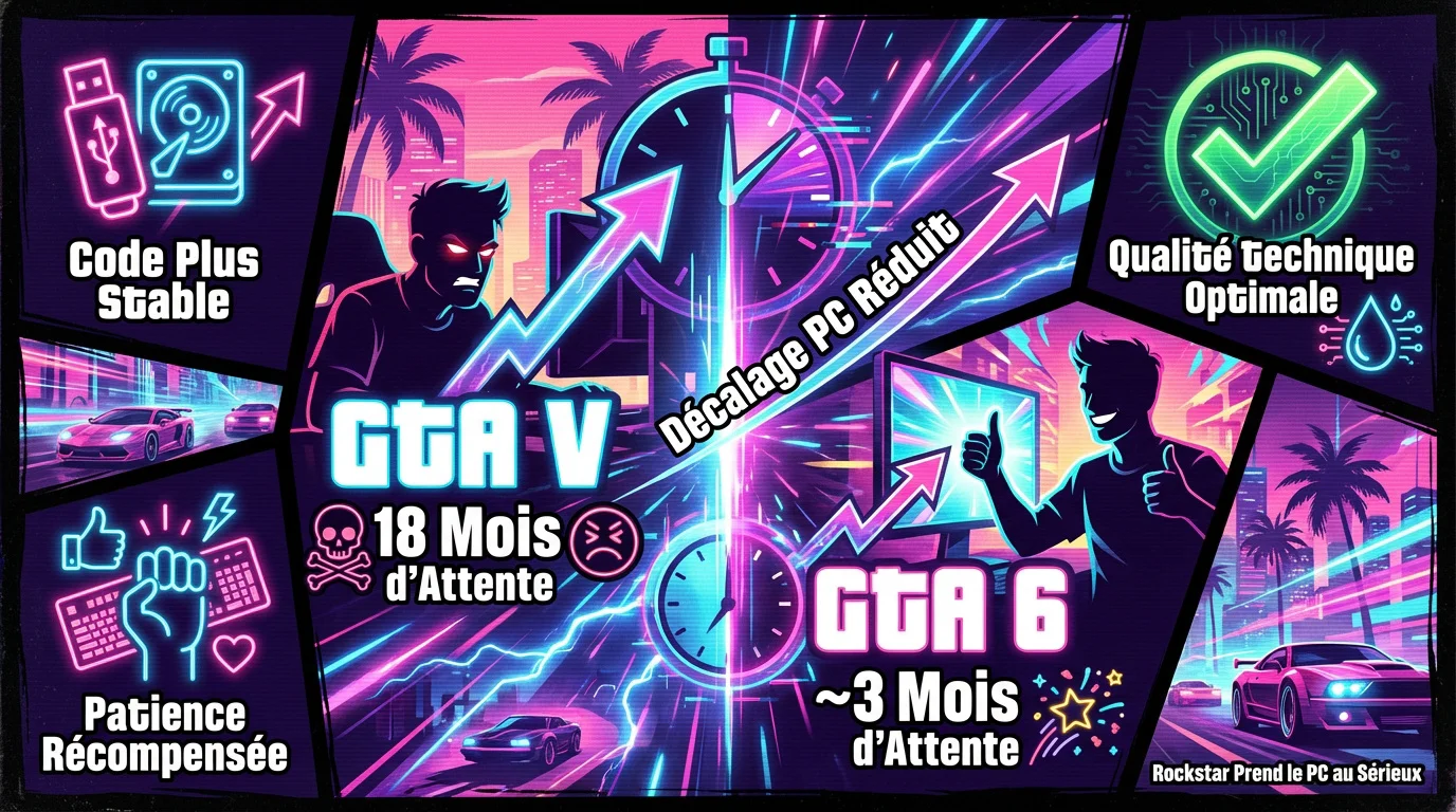 Comparaison de l'attente entre les versions consoles et PC pour GTA 5 et GTA 6