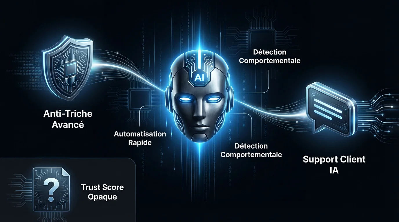 Interface futuriste de l'IA SteamGPT pour la sécurité et le support client