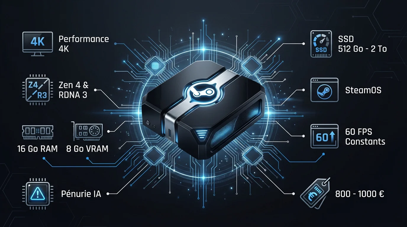 Steam Machine 2026 puissance futuriste