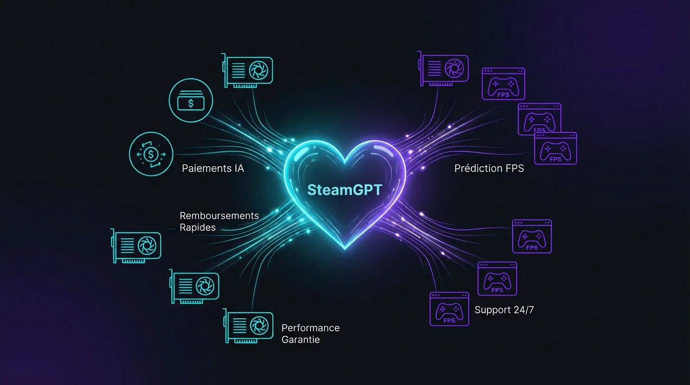 Interface de l'IA SteamGPT analysant les performances d'un jeu vidéo sur Steam Machine
