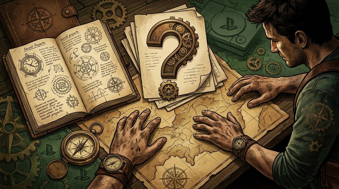 Illustration mystérieuse évoquant un potentiel Uncharted 5 par Naughty Dog