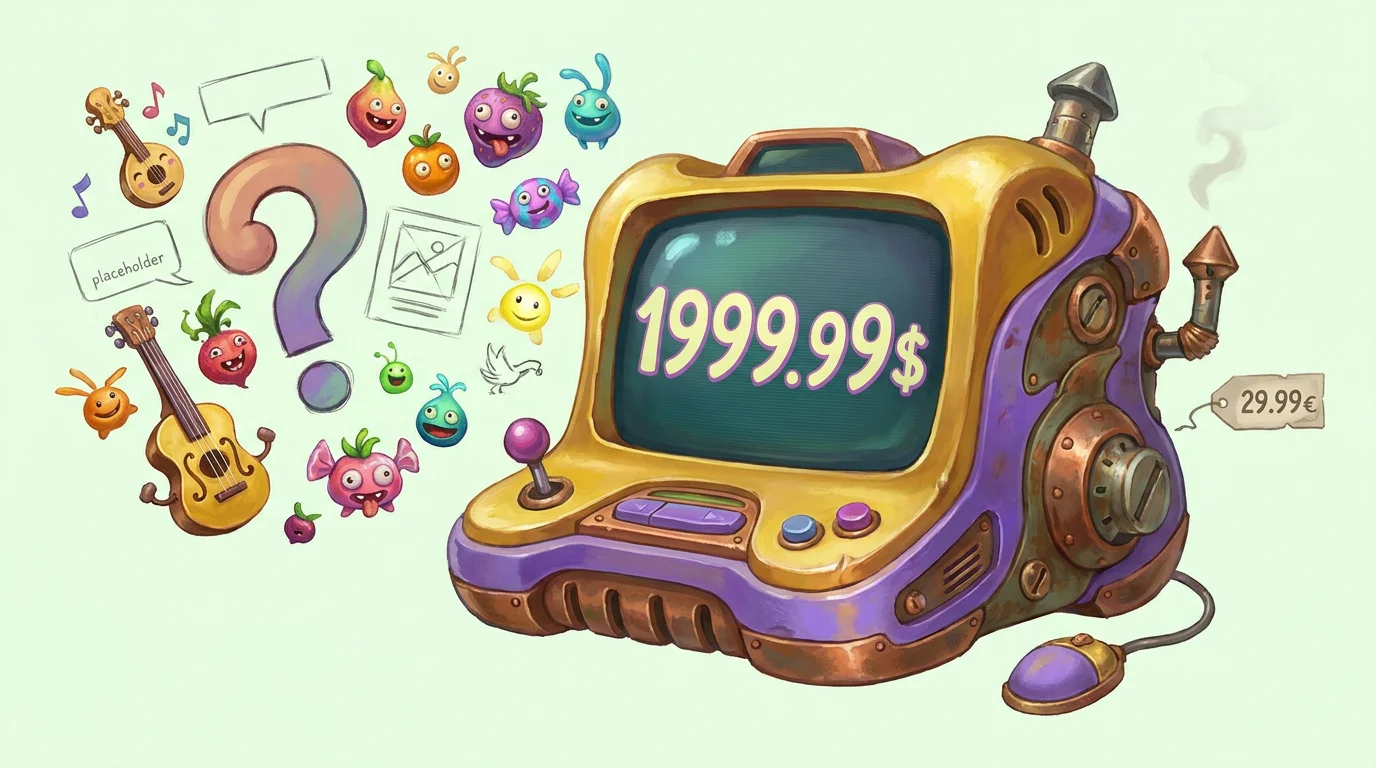 Console de jeu rétro-futuriste affichant des graphismes pixelisés et modernes