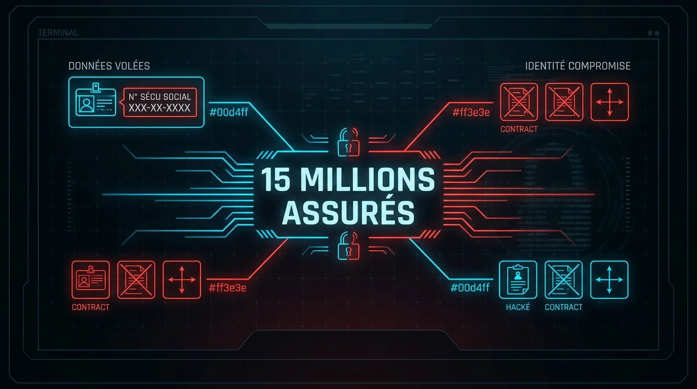 Illustration de la cyberattaque massive contre Almerys et le vol de données de santé