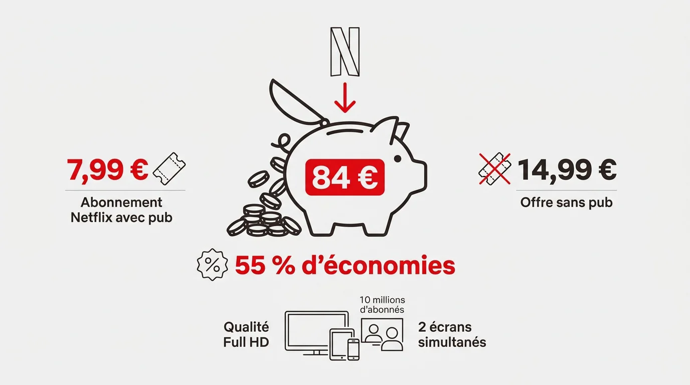 Économisez 55 pourcent sur votre abonnement Netflix avec la pub
