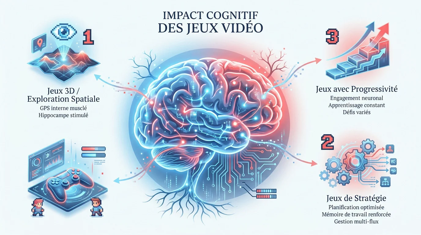 Impact des jeux vidéo sur le cerveau et les fonctions cognitives