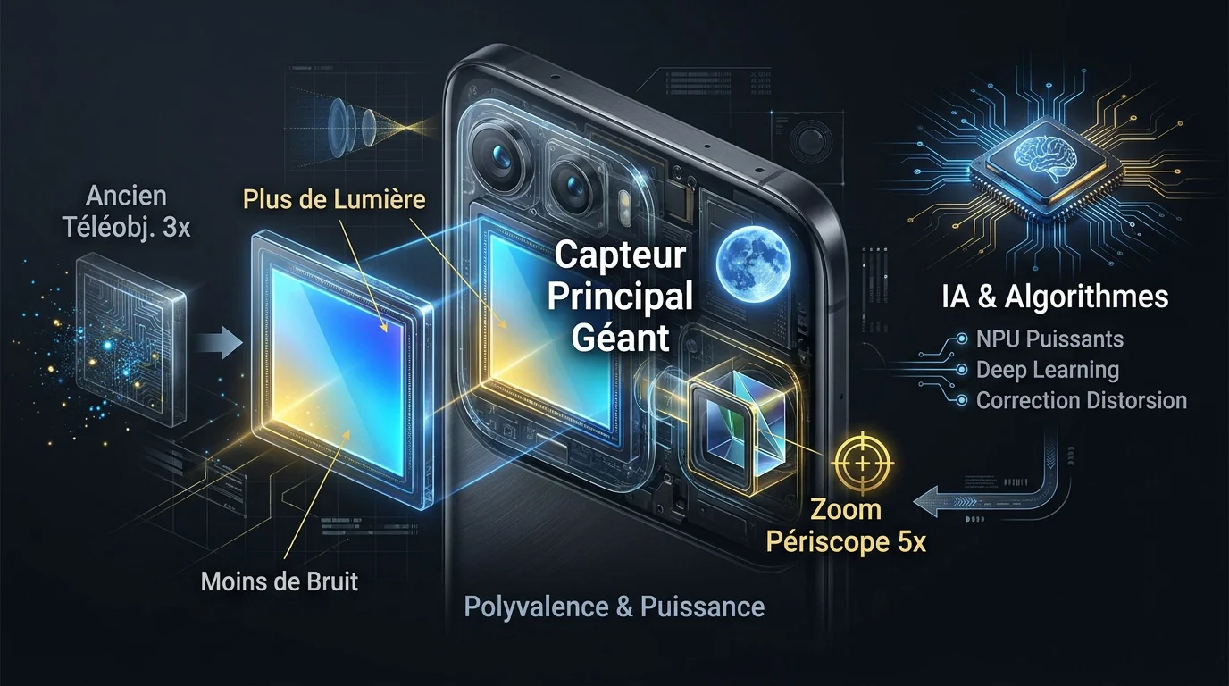 Infographie du futur module photo du Galaxy S27 Ultra