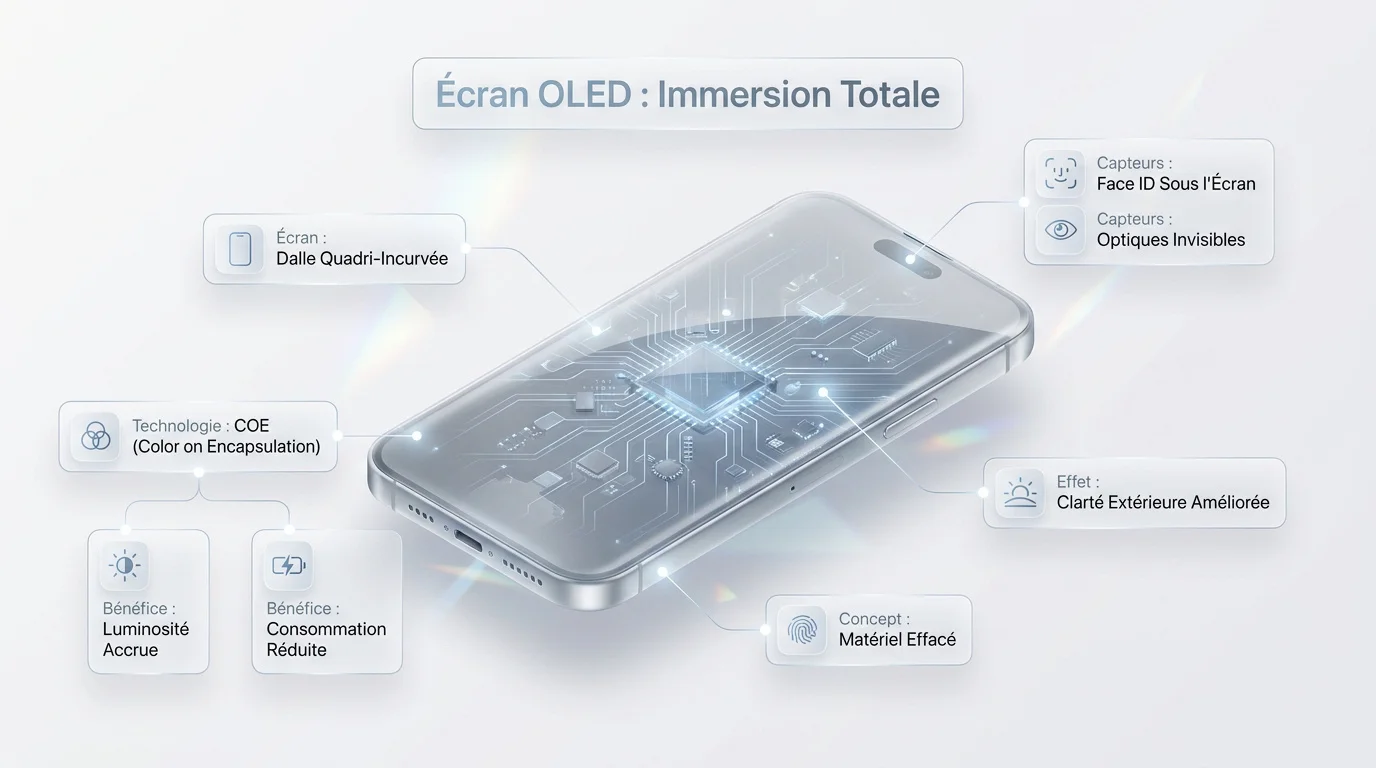 Concept de l'iPhone 20 avec son écran quadri-incurvé et design tout-verre