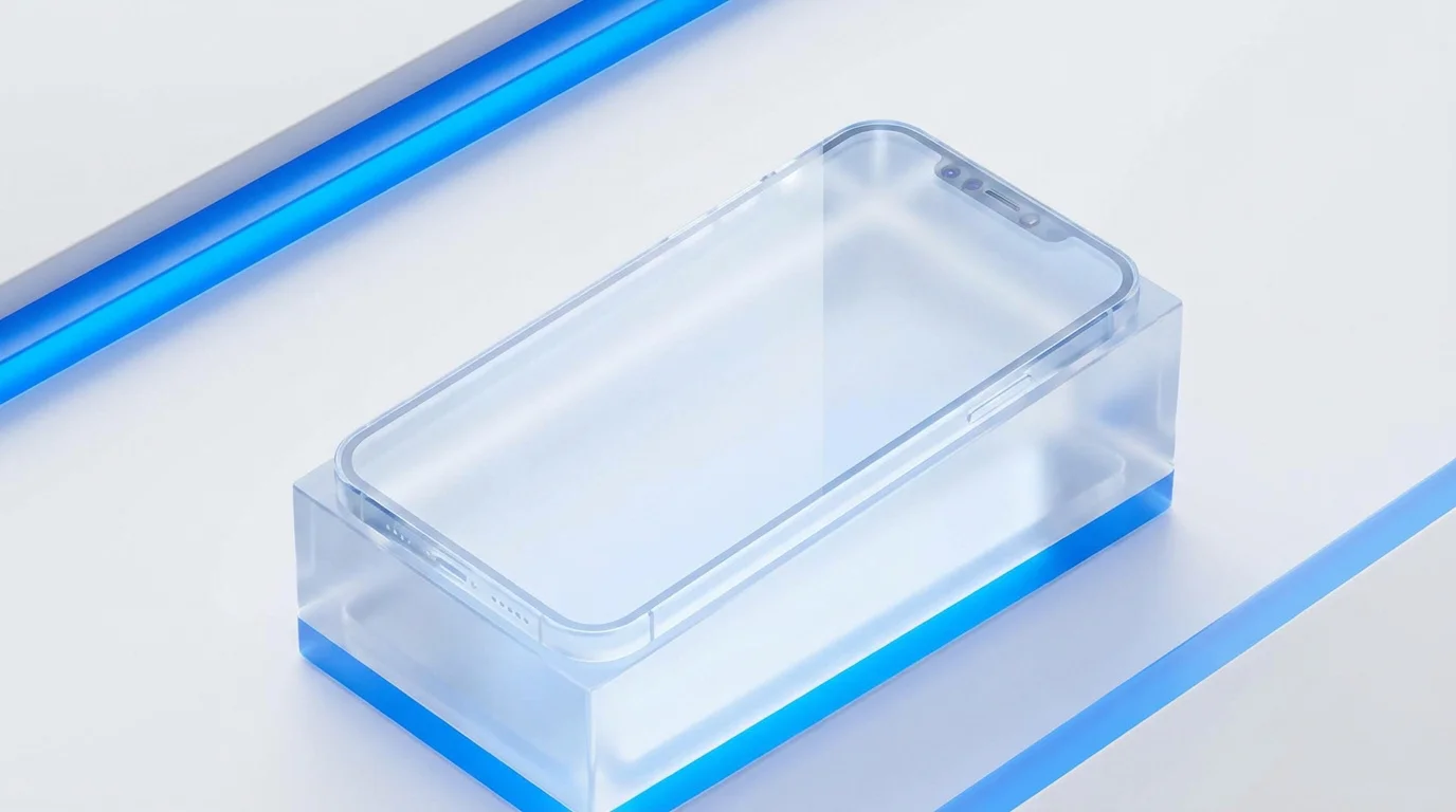 Concept de l'iPhone 20 avec un design intégralement en verre et écran sans bordures