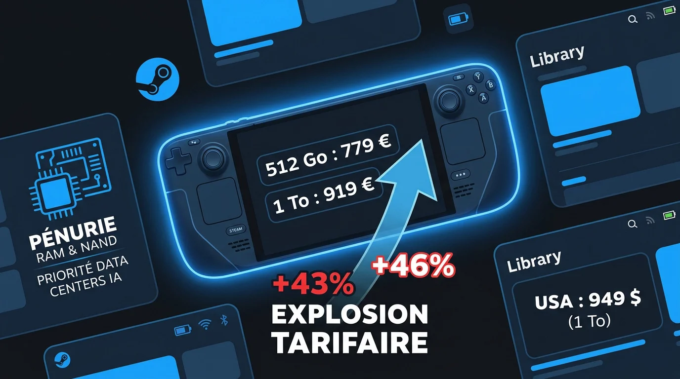 Console Steam Deck OLED affichant une hausse de prix importante en Europe