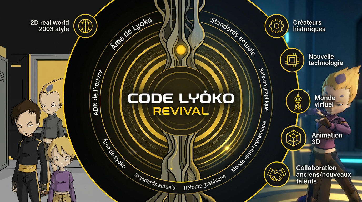 Illustration du retour de Code Lyoko mêlant monde réel et univers virtuel