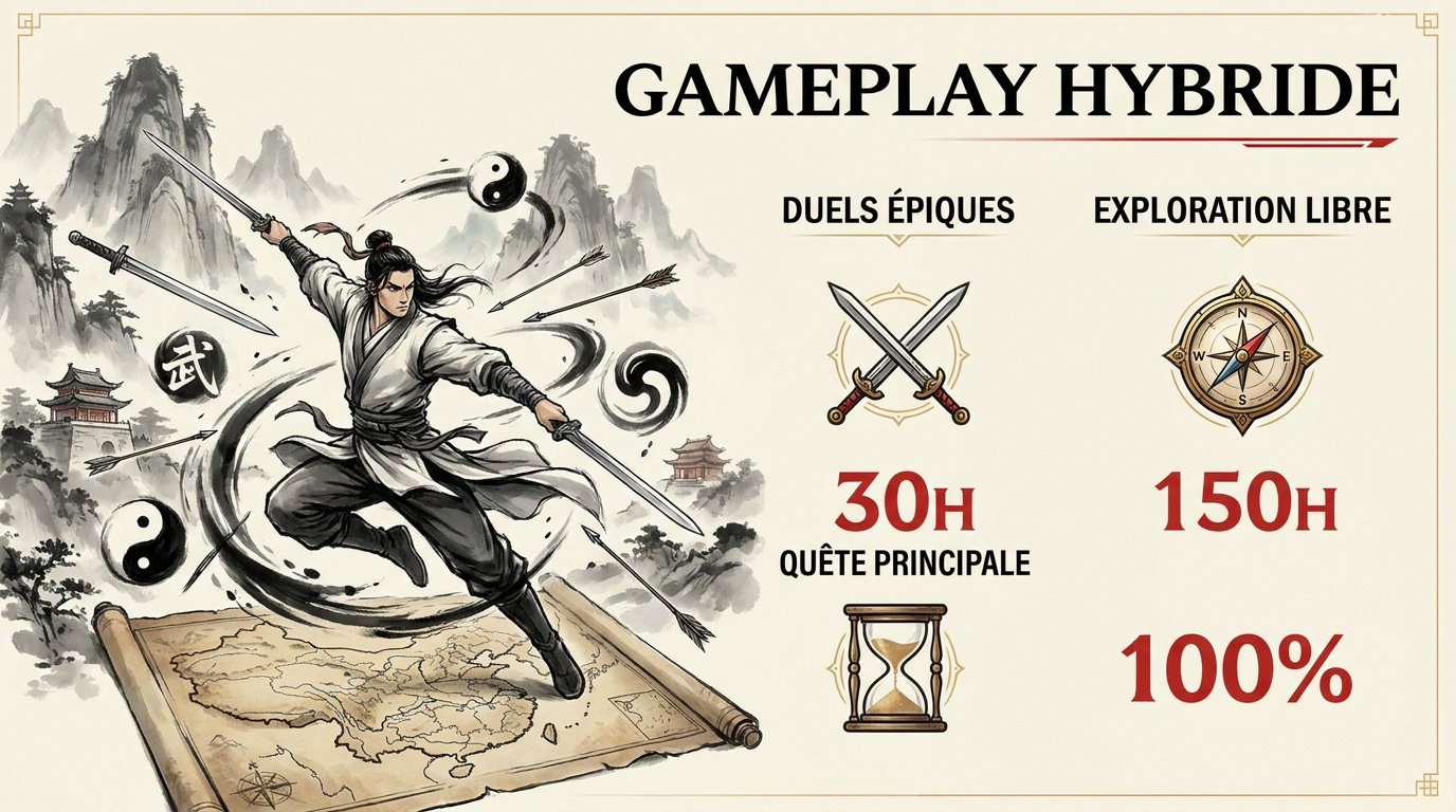 Duel à l'épée spectaculaire dans Where Winds Meet