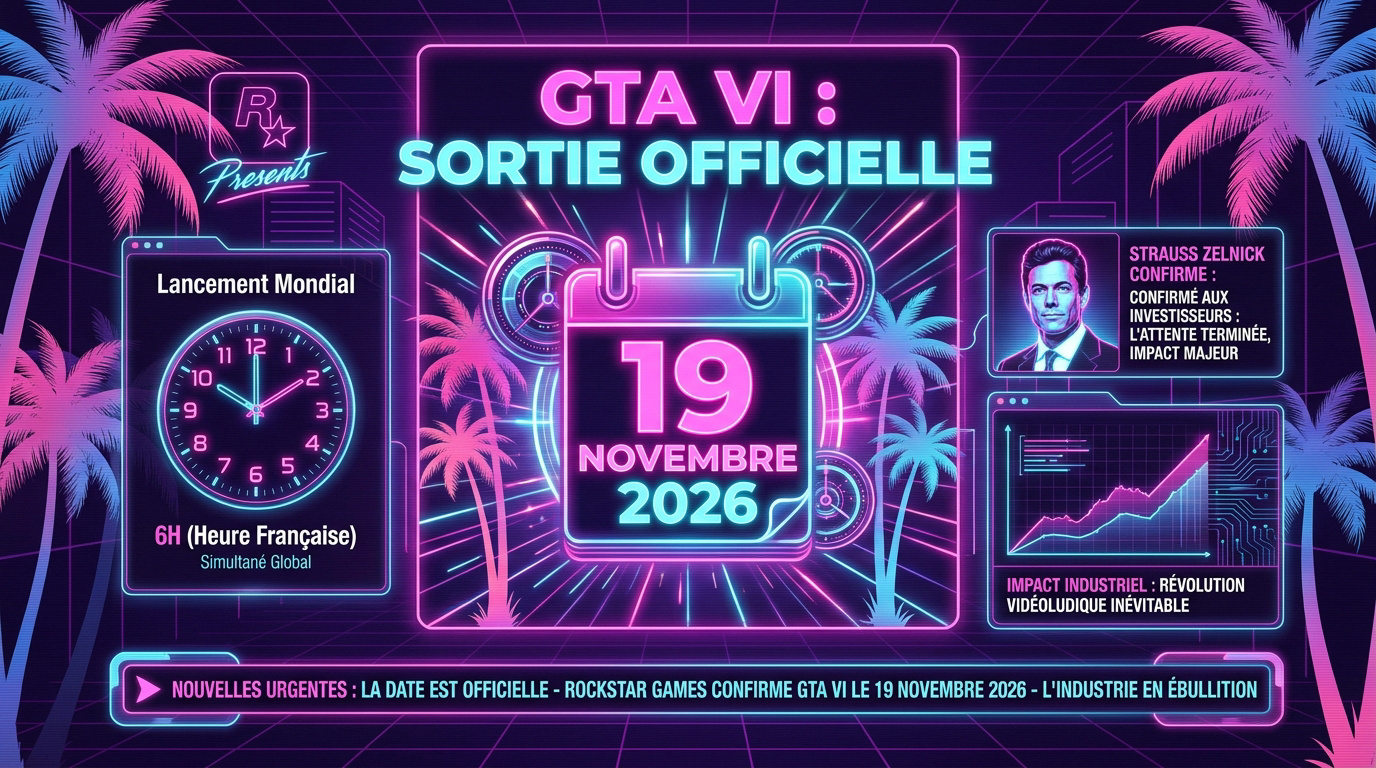 Annonce officielle de la date de sortie de GTA 6 pour le 19 novembre 2026