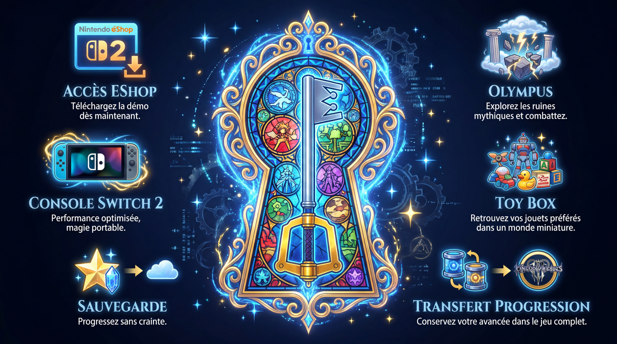 Sora combattant dans le monde d'Olympus sur Nintendo Switch 2