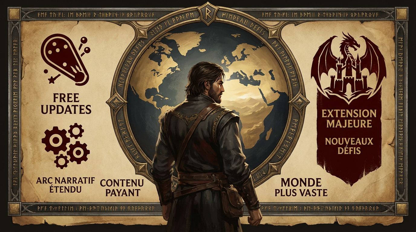 Kliff face à l'horizon dans Crimson Desert contemplant le continent de Pywel