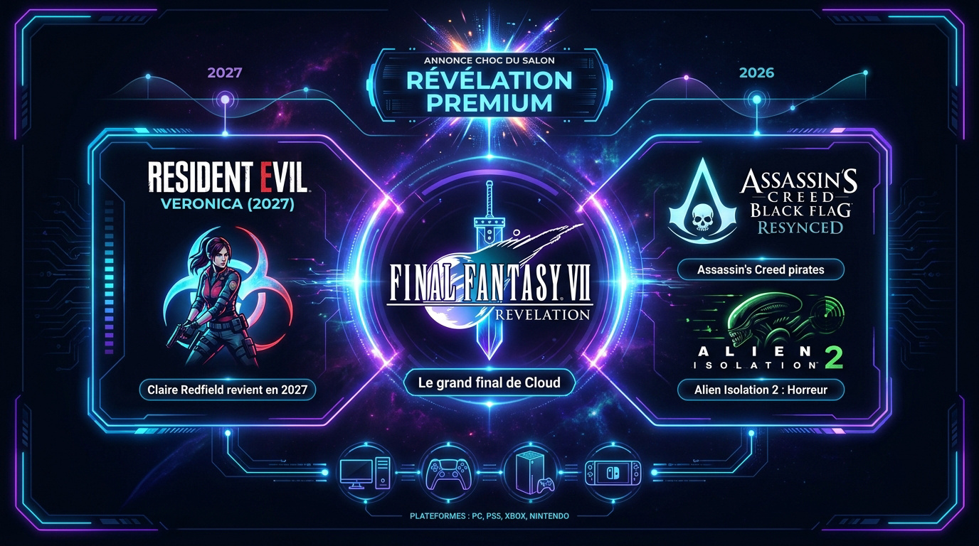 Illustration de remakes de jeux vidéo futuristes présentés au Summer Game Fest 2026
