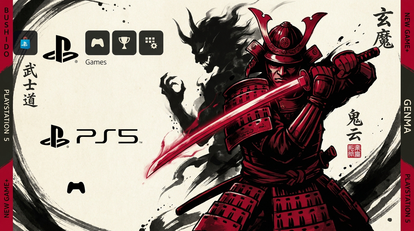 Miyamoto Musashi affrontant un démon Genma sur PS5