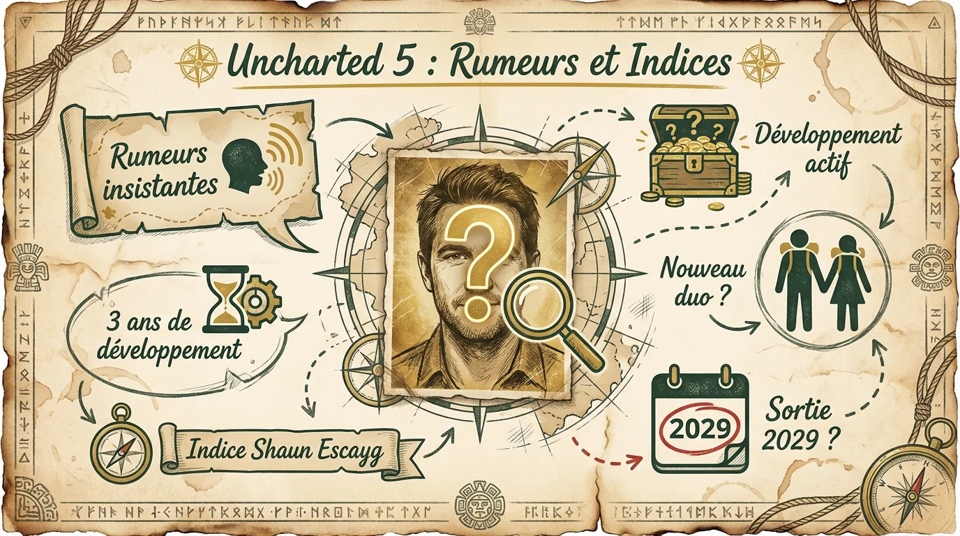 Illustration des rumeurs et indices sur le prochain Uncharted 5