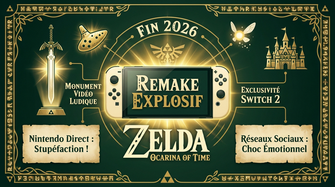 Link dans le remake de Zelda Ocarina of Time sur Switch 2