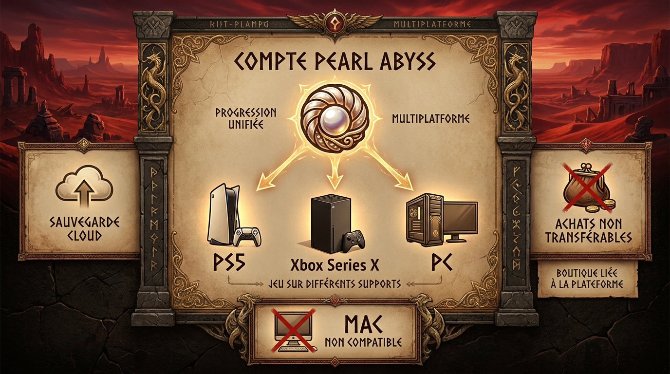 Interface de liaison de compte Pearl Abyss pour le cross-save de Crimson Desert