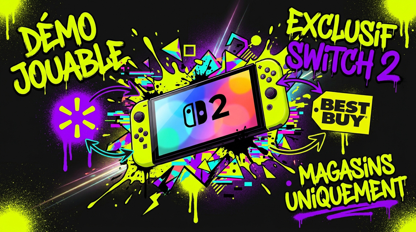 Borne de démonstration Splatoon Raiders sur Nintendo Switch 2 chez Walmart et Best Buy