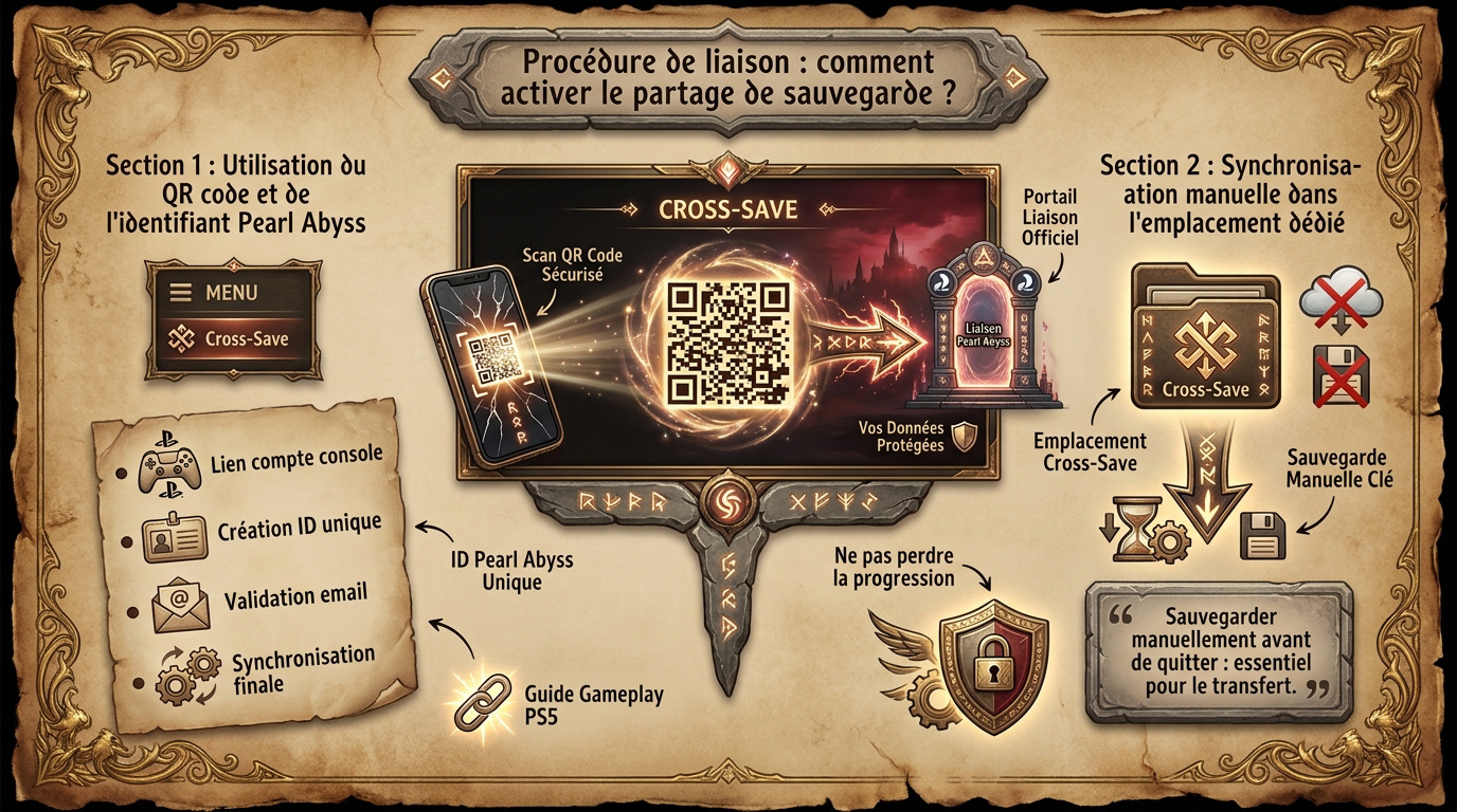 Interface de liaison de compte et activation du cross-save dans Crimson Desert