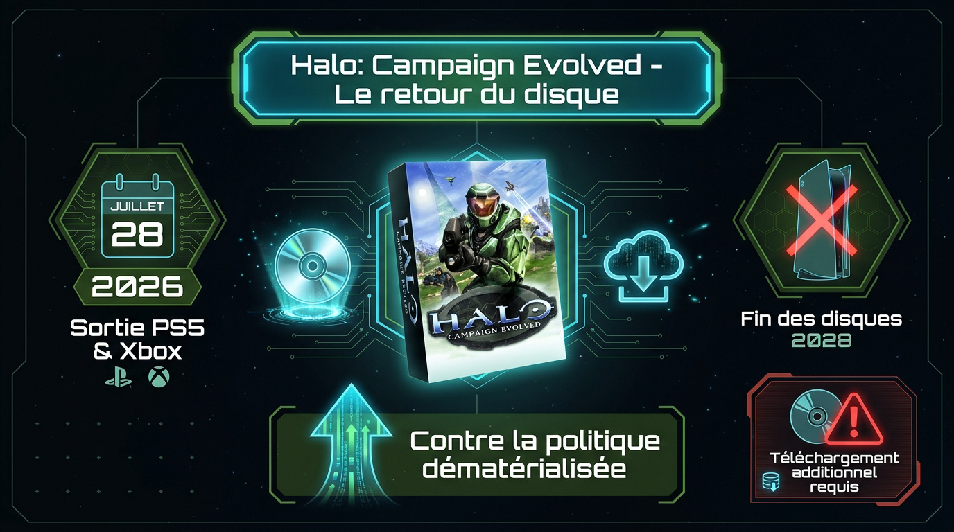 Édition physique de Halo Campaign Evolved avec disque pour console PS5 et Xbox