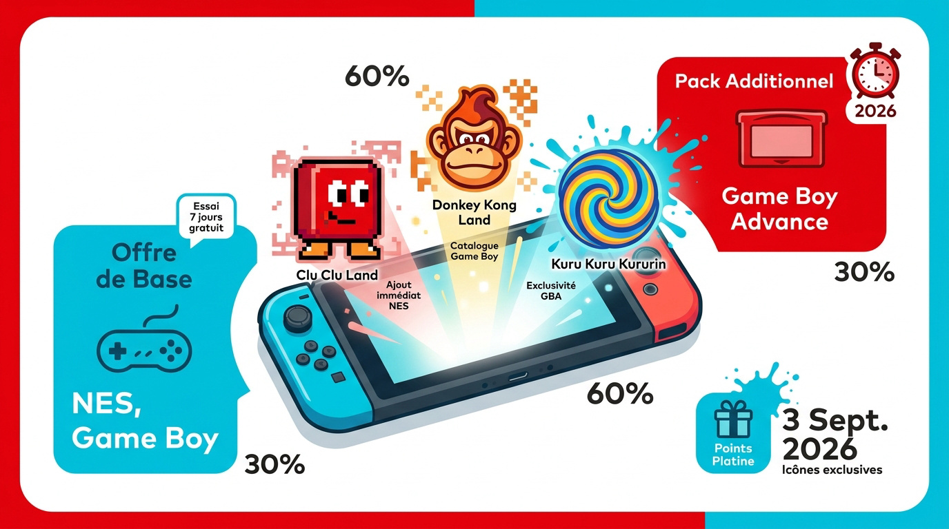 Jeux rétro et icônes sur Nintendo Switch