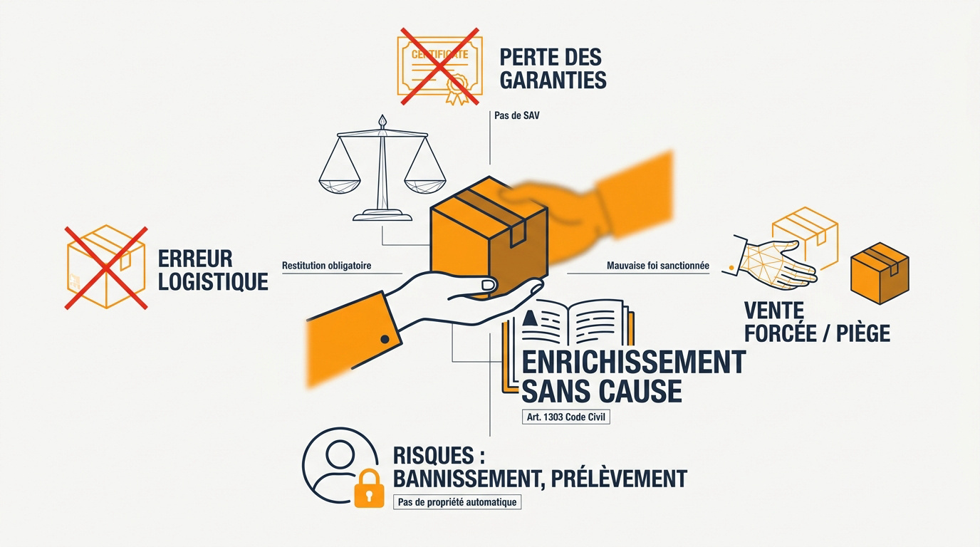 Illustration des obligations juridiques lors de la réception d'un colis par erreur