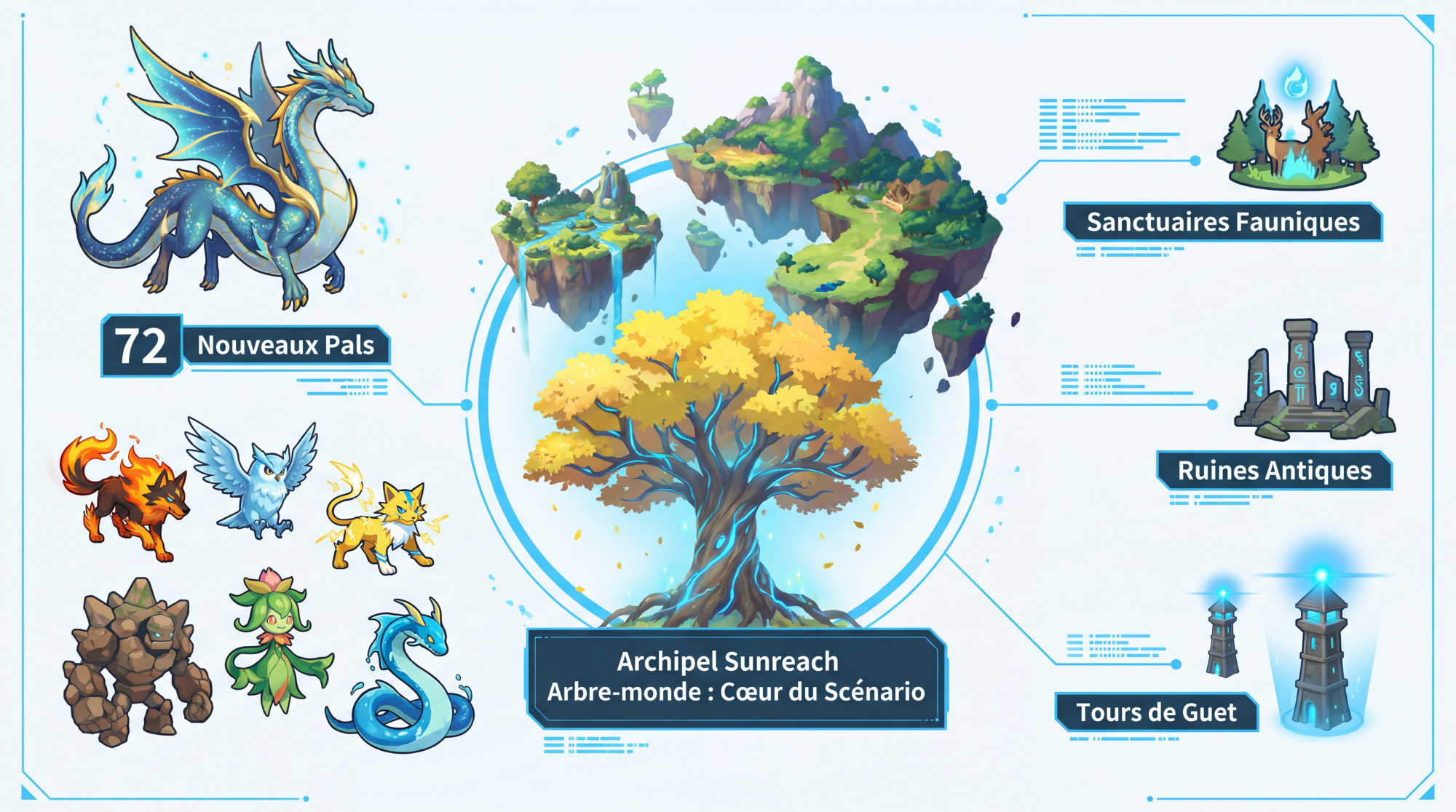 Exploration de l'archipel Sunreach et nouveaux Pals dans Palworld 1.0