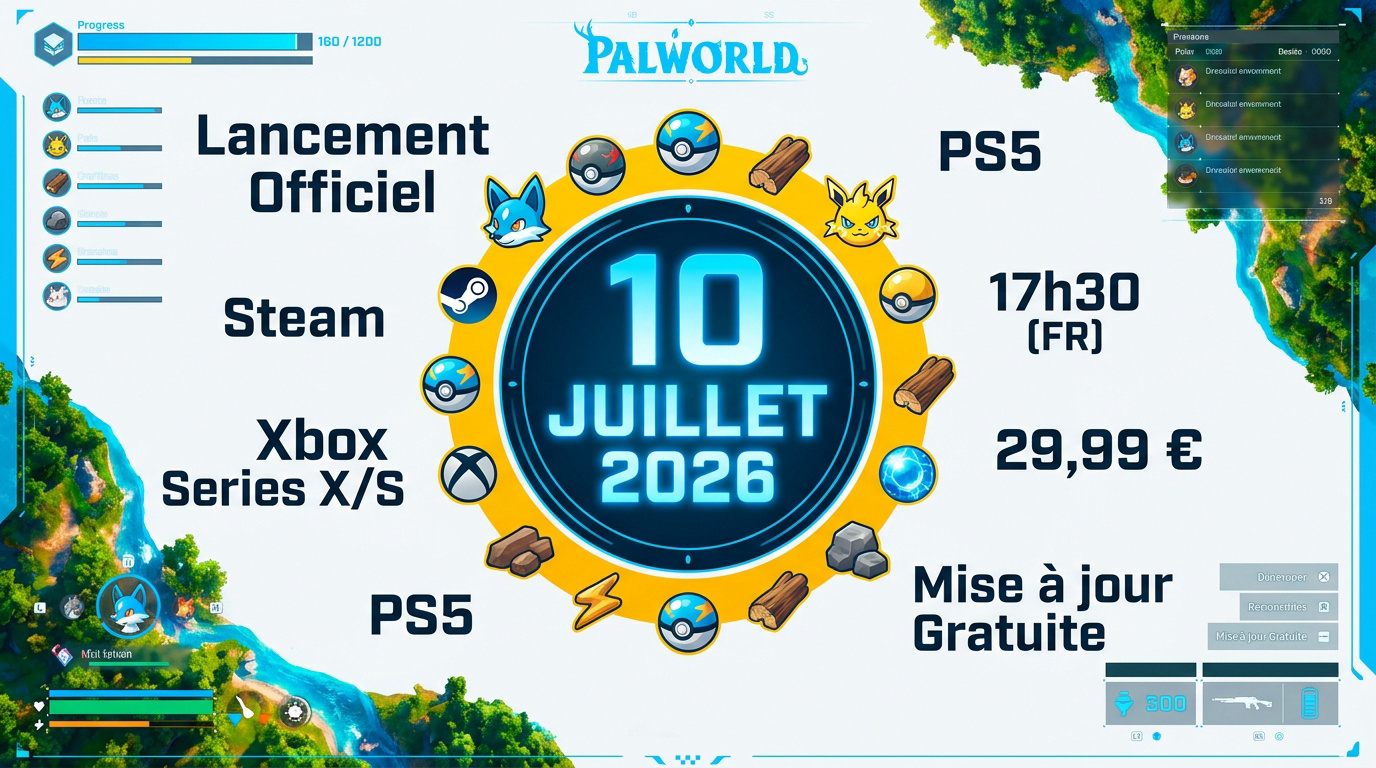 Illustration du lancement officiel de Palworld 1.0