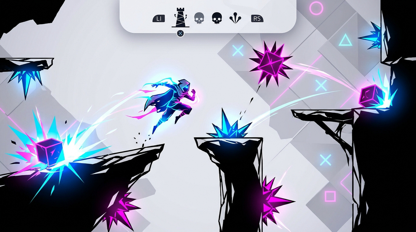 Aperçu visuel du jeu Gennady avec son style roguelike 2D et ses néons vifs