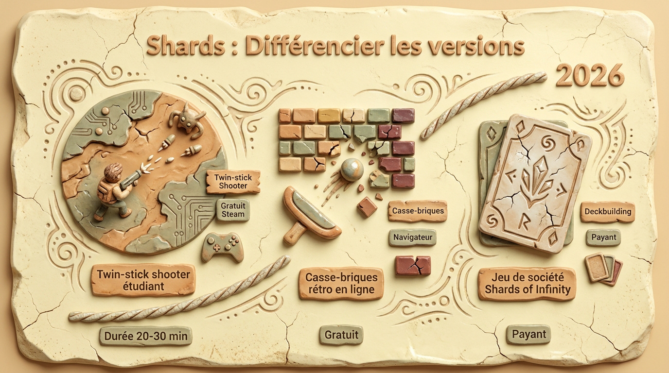Comparaison des différentes versions du jeu Shards en 2026