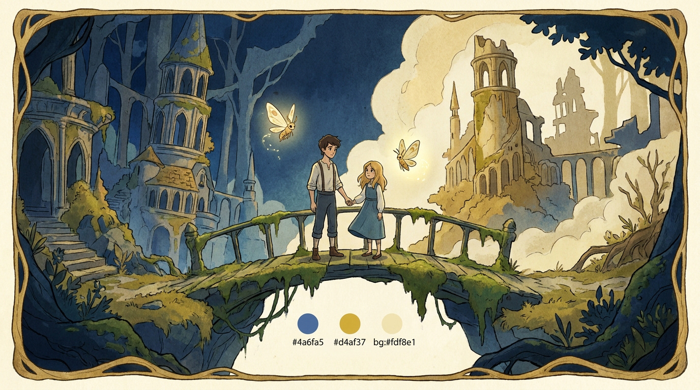 Noah et Renie face aux paysages oniriques du monde de Silence