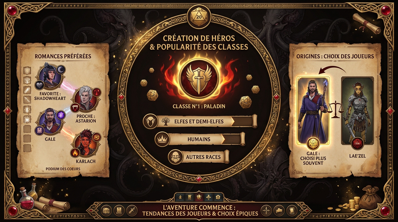 Statistiques de création de personnages et classes populaires dans Baldur's Gate 3