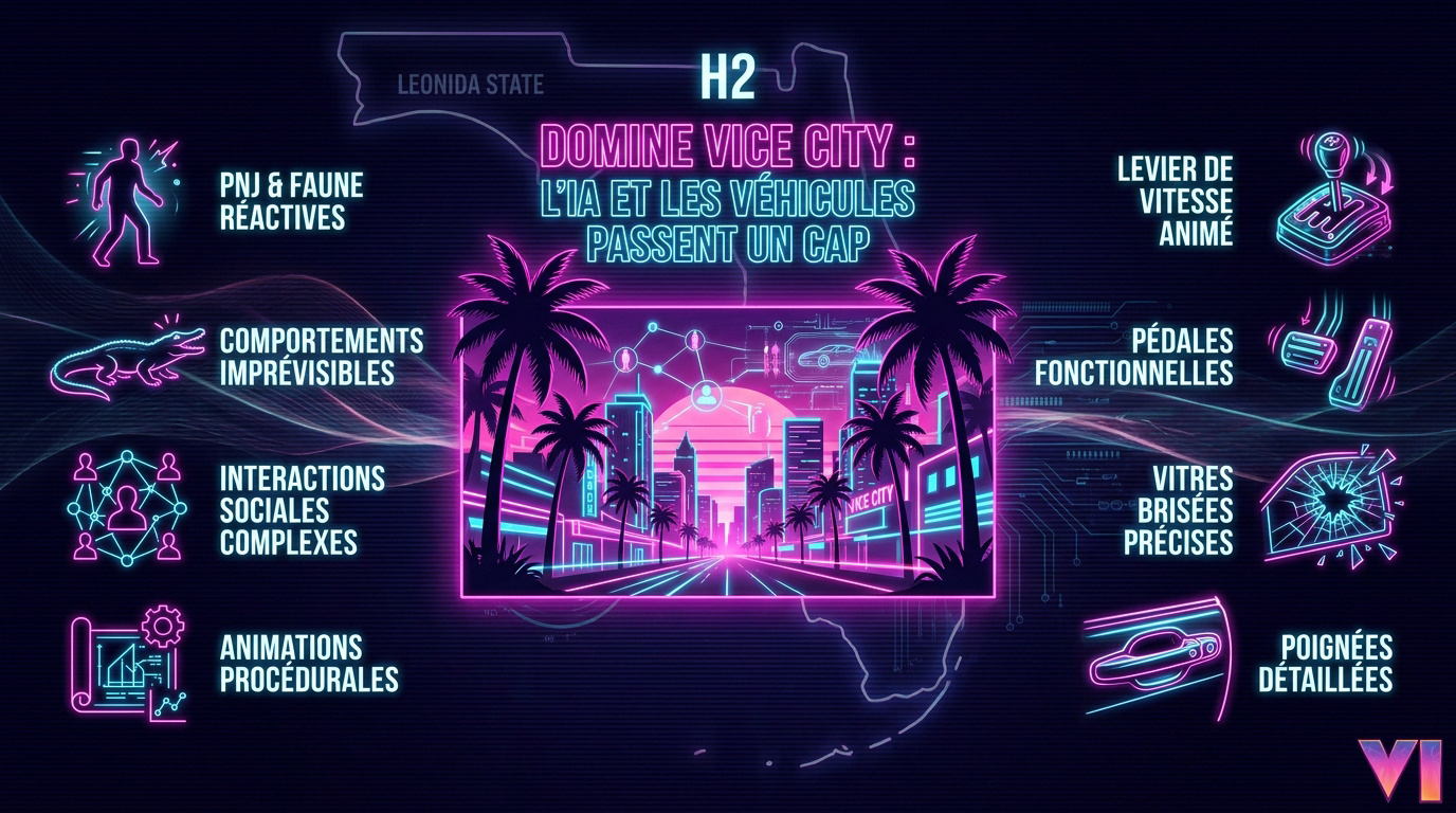 Illustration de l'IA et des véhicules dans GTA 6