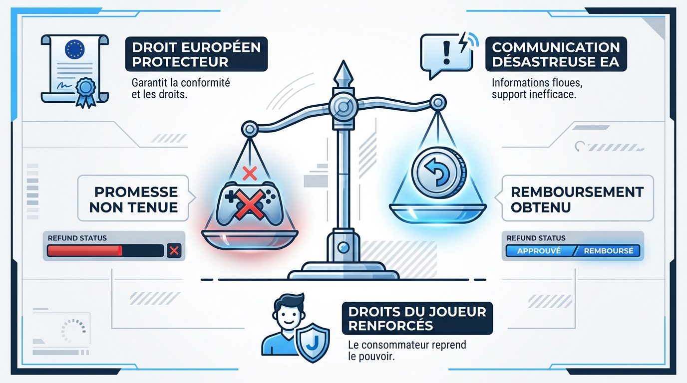 Comparaison entre promesse marketing de Battlefield 6 et réalité du retrait de contenu menant au remboursement