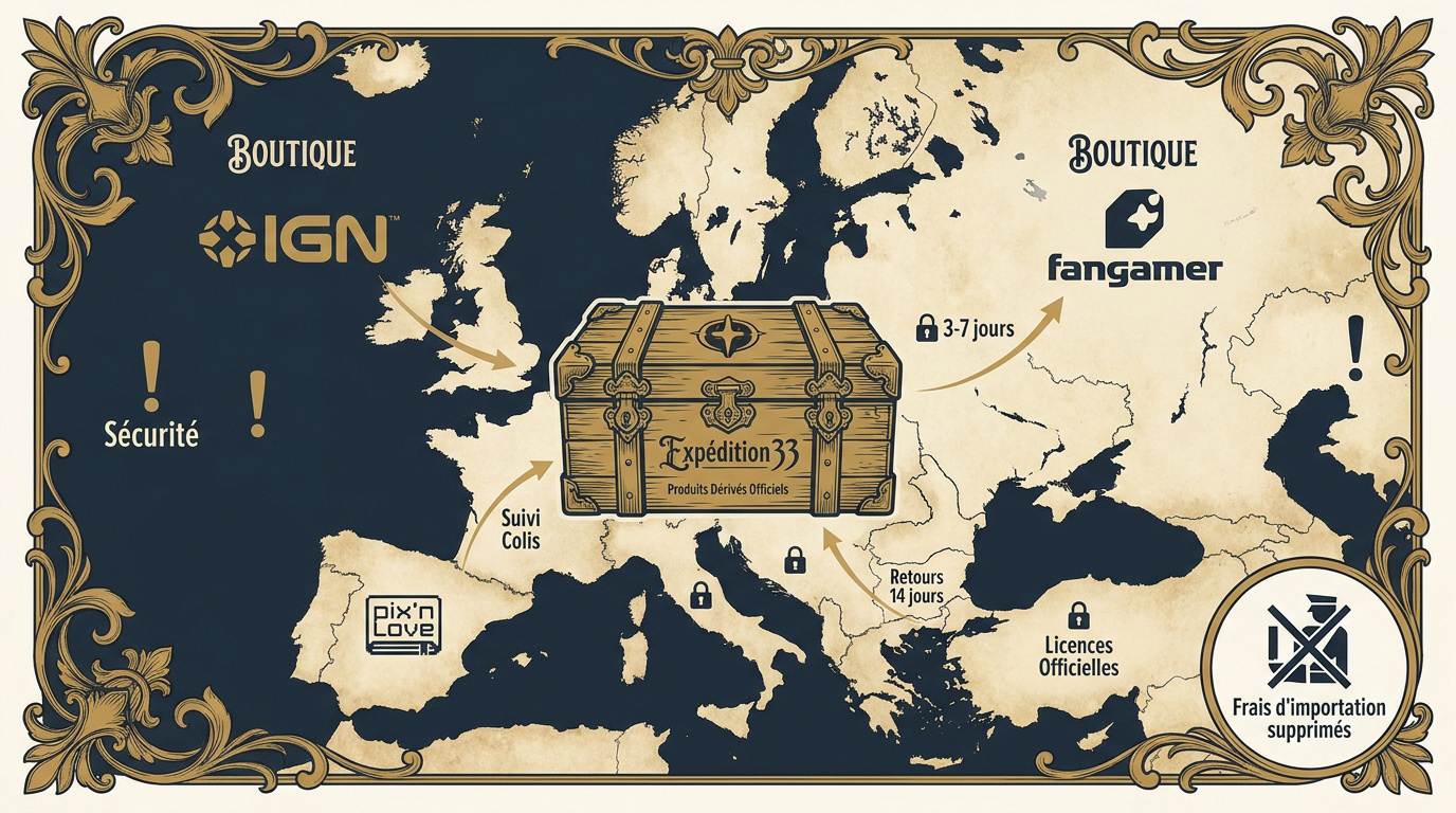 Carte des produits dérivés officiels Clair Obscur Expedition 33