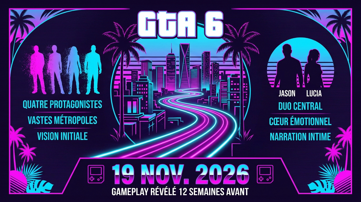 Vue panoramique de Vice City dans GTA 6 montrant l'évolution de la ville