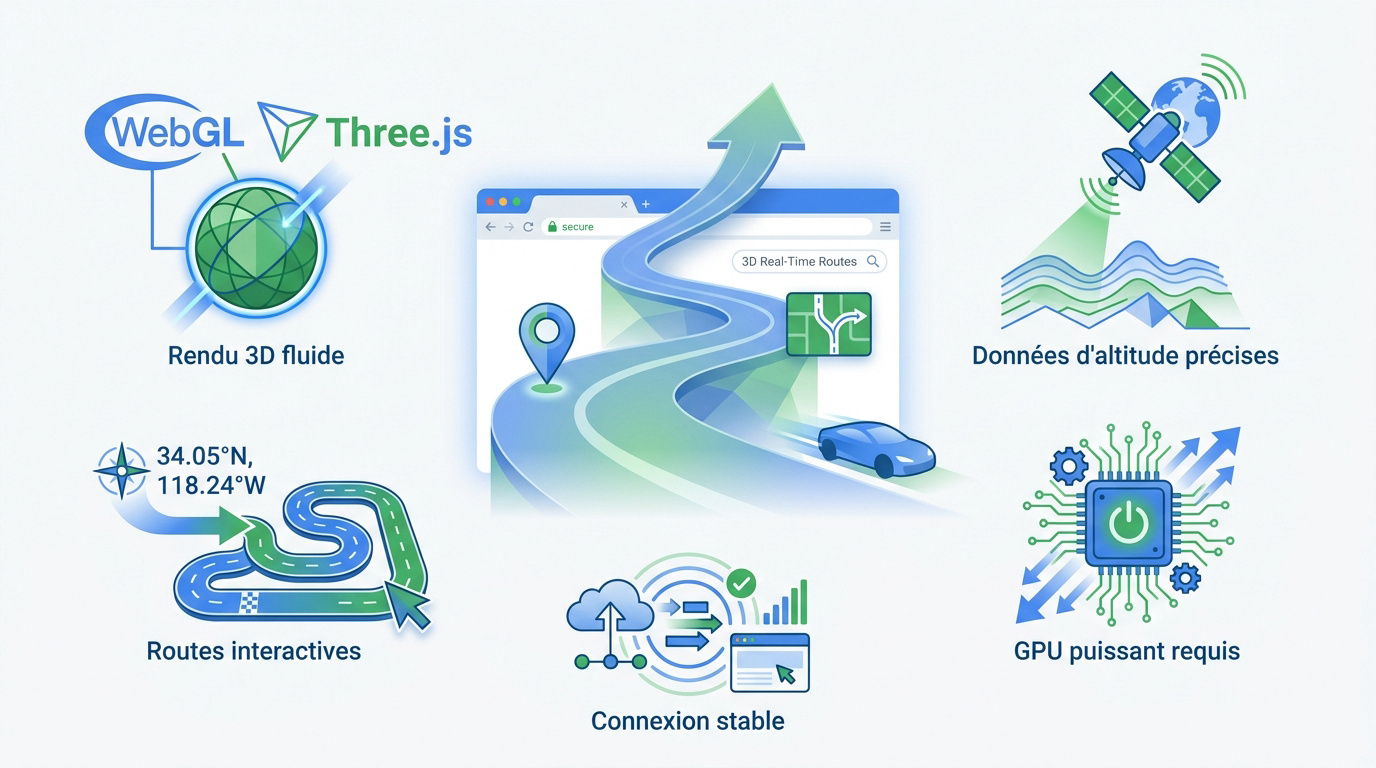 Infographie sur la technologie de rendu de routes 3D