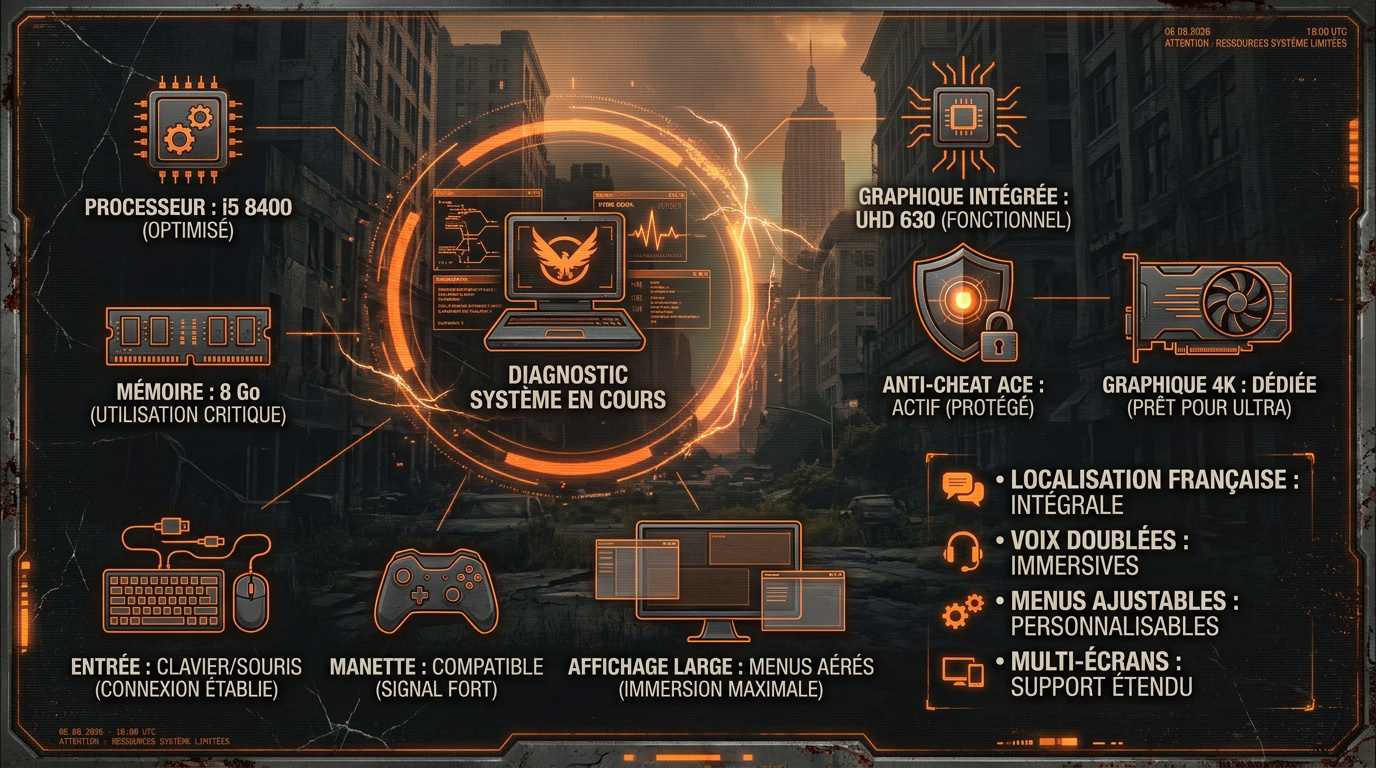 Spécifications techniques PC pour The Division Resurgence