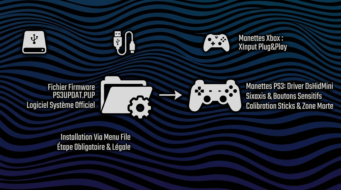 Installation du firmware PS3UPDAT.PUP et configuration des manettes sur l'émulateur RPCS3