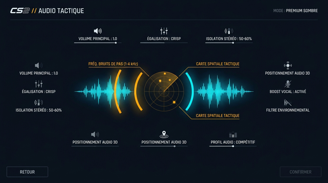Menu des paramètres audio tactiques dans Counter-Strike 2