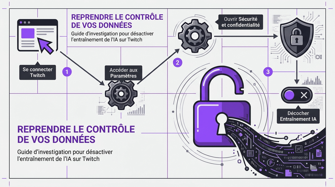 Interface des paramètres de confidentialité Twitch pour désactiver l'entraînement de l'IA