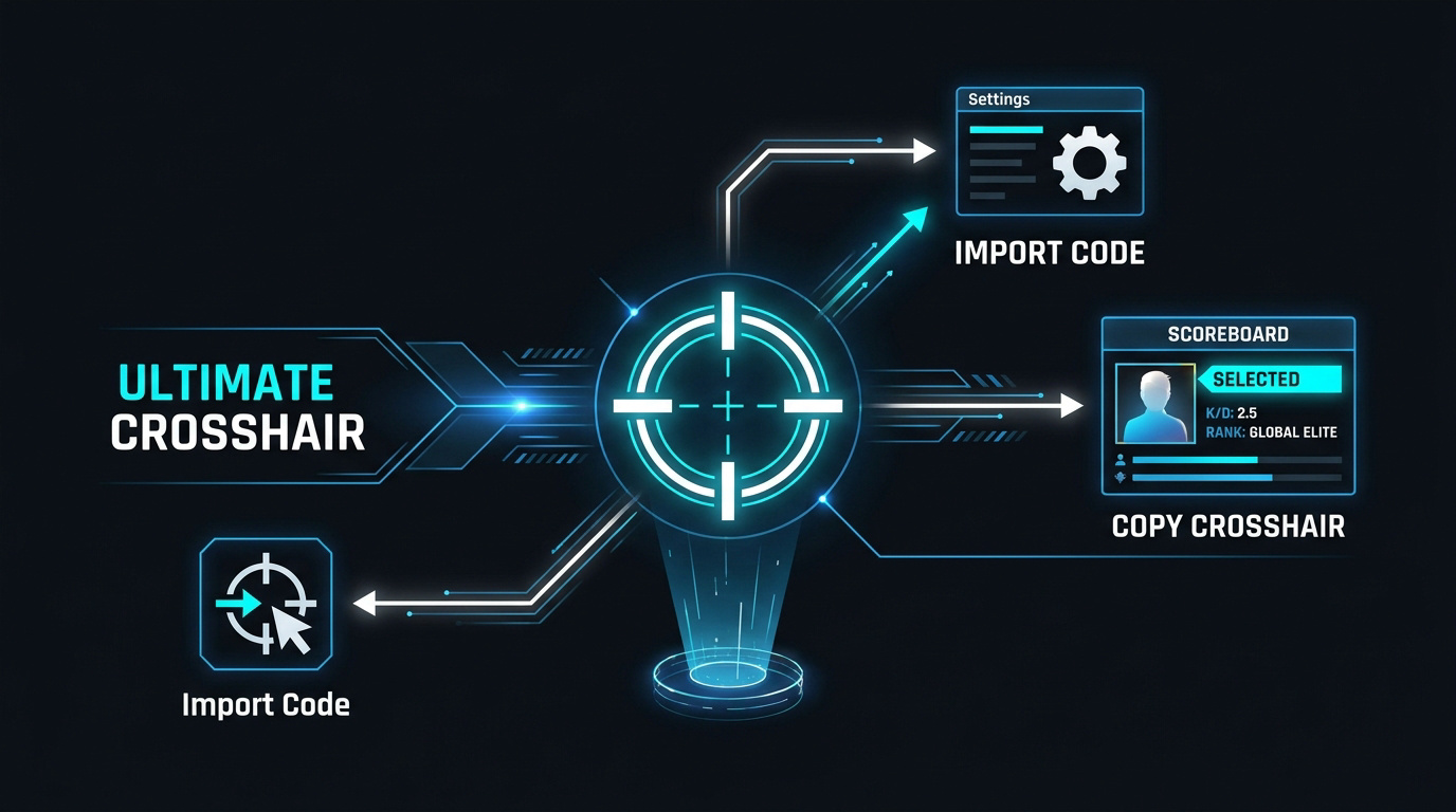Interface de partage et d'importation de viseur dans les paramètres de Counter-Strike 2