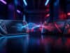 Steam Machine 2026 vs ROG Ally 2 : le duel des consoles Valve Deux consoles de jeu portables face à face avec des effets de lumière bleus et rouges sur un fond technologique sombre.