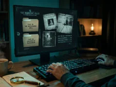 Tales of Fear Episode Zero : le jeu d’horreur gratuit de Steam Un joueur utilise un clavier éclairé face à un écran affichant l'interface du jeu d'horreur The Midnight Files.