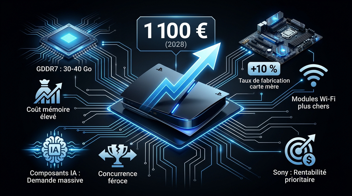 Graphique illustrant les facteurs de hausse du prix de la PlayStation 6