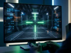 CS2 : les codes des meilleurs viseurs utilisés par les pros Écran affichant un viseur numérique vert futuriste