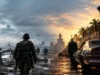 Call of Duty : WWII et Mafia III gratuits sur le PS Store Montage juxtaposant un soldat sur une plage de guerre et un homme en costume près d'une voiture vintage.